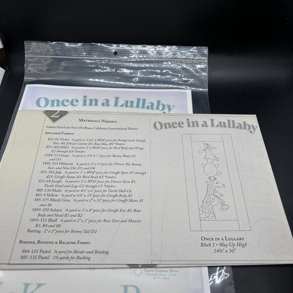 McKenna Ryan Block 1 “Way Up High” Applique Quilt Sewing Pattern Uncut FF - Picture 6 of 6